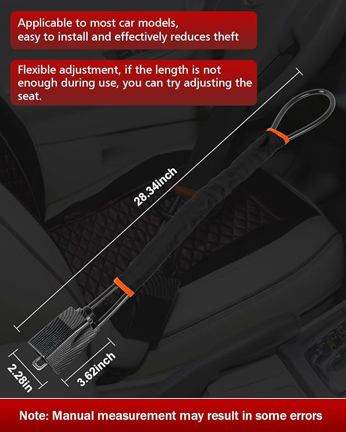 2026 Upgraded Steering Wheel Lock, Seatbelt Lock, Universal Anti-Theft Device, Car Lock, Anti-Theft Device with 3 Keys (Black)