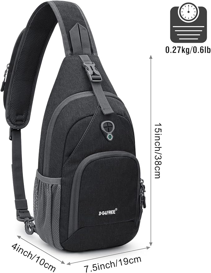 G4Free RFID Sling Bag Crossbody Backpack Small Chest Shoulder Bag Hiking Outdoor