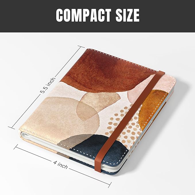 Rimilak Passport Holder, RFID Blocking Passport Cover Wallet Travel Essentials, Leather Travel Air Ticket Documents Organizer Protector for Women and Men, Abstract Art