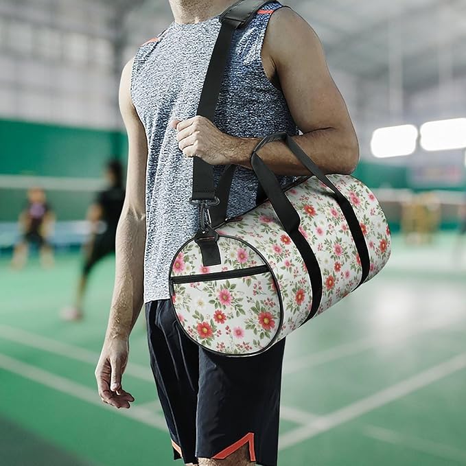 Lightweight Travel Sports Carry On Bag Wildflowers Botanical Floral Basketball Football Weekender Bag Sport Gym Fitness Tote