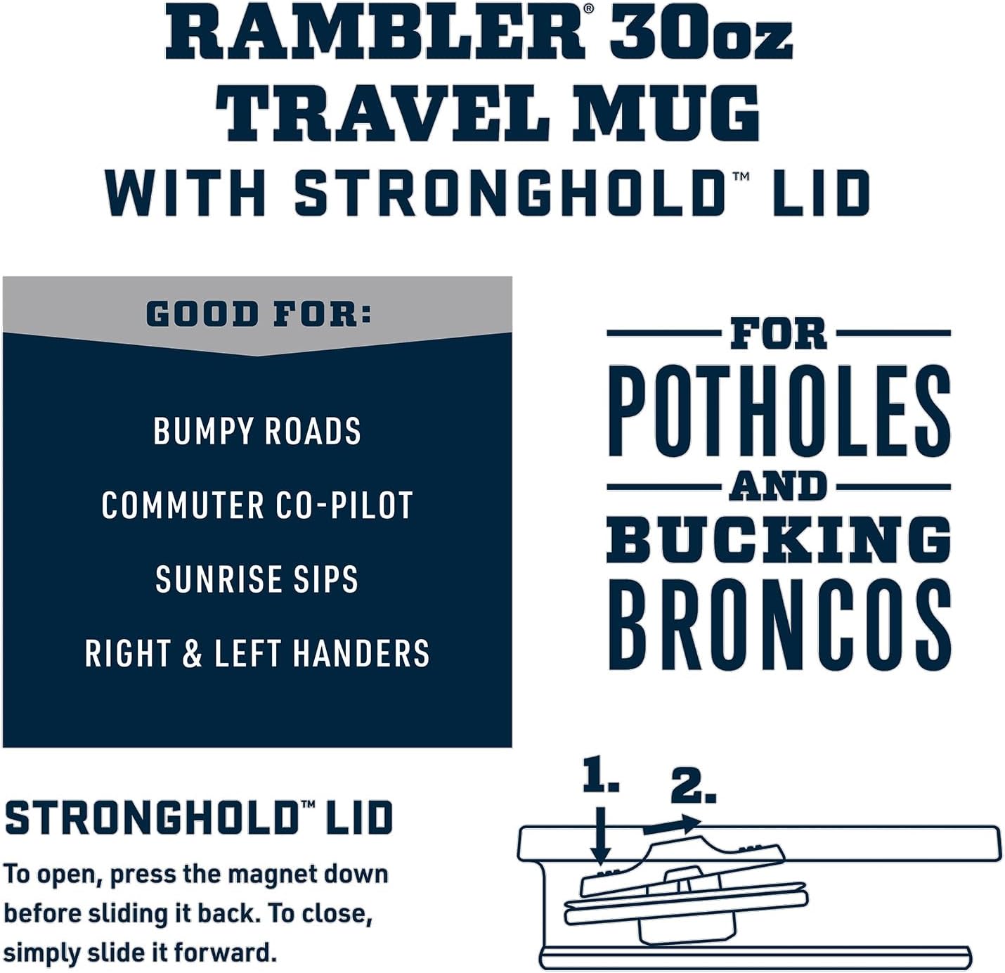 YETI Rambler 30 oz Travel Mug, Stainless Steel, Vacuum Insulated with Stronghold Lid