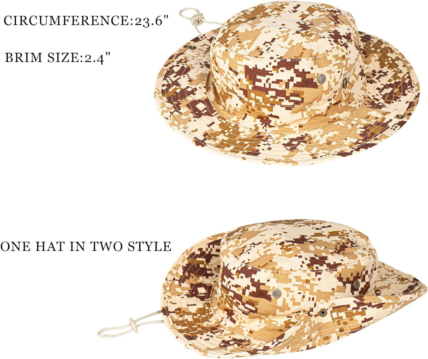 Sun Hats for Men Women Boonie Hat Foldable Fishing Hat UPF 50+ Bucket Hat for Fishing Hiking Garden Safari Beach