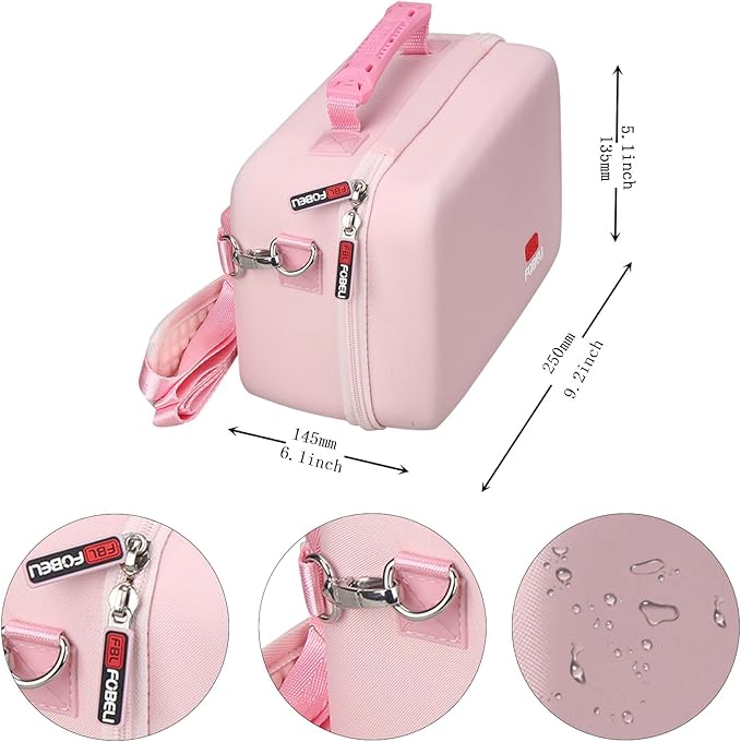FBLFOBELI EVA Travel Storage Case for Canon EOS Rebel T7 / T8i / T5 / R50 / R100 DSLR Camera with 18-55mm Lens, Camera Protective Waterproof Carrying Bag (Case Only) (Pink)