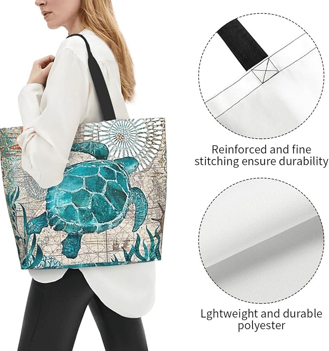 Tote Bag for Women Large Beach Bag Reusable Grocery Bags Handbag for Travel Shopping