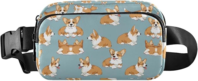 Kawaii Corgis Dog Fanny Pack for Women Men Water Resistant Fashion Waist Packs with Adjustable Strap Belt Bag for Travel Workout Jogging Hiking 21219318