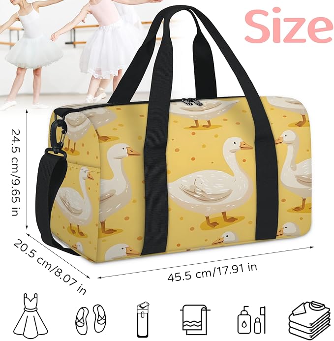 Duck Pattern Travel Duffle Bag for Women Men, Overnight Weekender Bag, Carry on Tote for Sport Gym