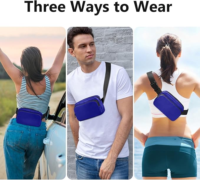 Fanny Pack for Women Men Water Resistant Fashion Waist Packs with Adjustable Strap Belt Bag for Travel Workout Jogging Hiking Dark Blue