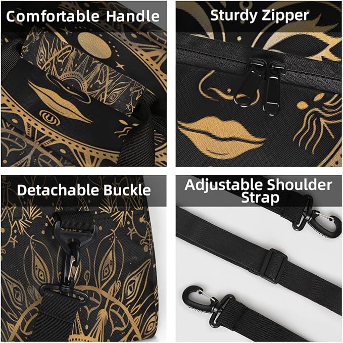 Travel Duffle Bag for travel duffle bag sports Girls Boys Kids Ethnic Sun Gold Lightweight Overnight Sleepover Weekender Bags Small Dance Gym Sport Bag Teens Carry-On Size Workout Bag