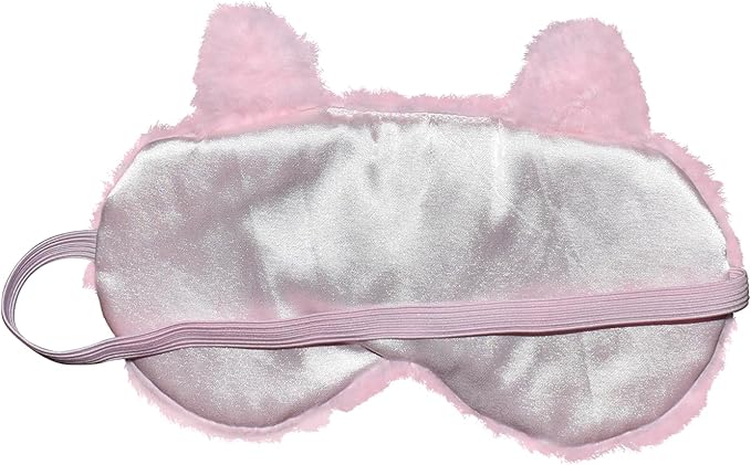 Cute Owl Plush Sleep Mask - Funny Lovely Animal Soft Fluffy Eye Cover Blindfold Shade for Kids Girls and Adult Travel - Pink