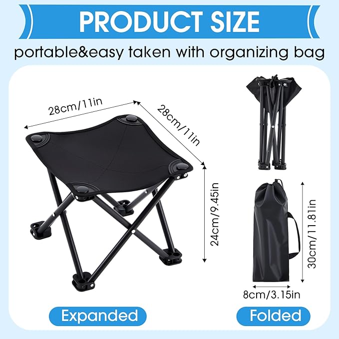 Ripeng 2 Pcs Portable Airplane Travel Foot Rest, Folding Camping Stool, Under Desk Foot Rest at Work for Long Flight, Home and Office Outdoor Hiking Fishing with Carry Bag