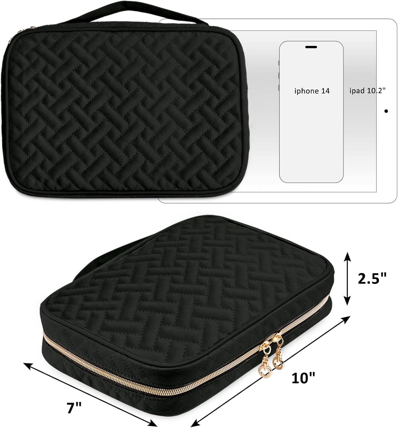 SFYBYHEART Travel Jewelry Organizer Case, Jewelry Travel Bags for Women, Large Capacity Travel Jewelry Case for Tangle-Free Earrings, Necklaces, Rings Storage, Travel Accessories, Black