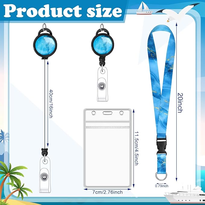 4 Pack Cruise Lanyard for Ship Cards Detachable Lanyards with Retractable Badge Reels and Waterproof ID Badge Holder, 2026 Cruise Essentials Accessories