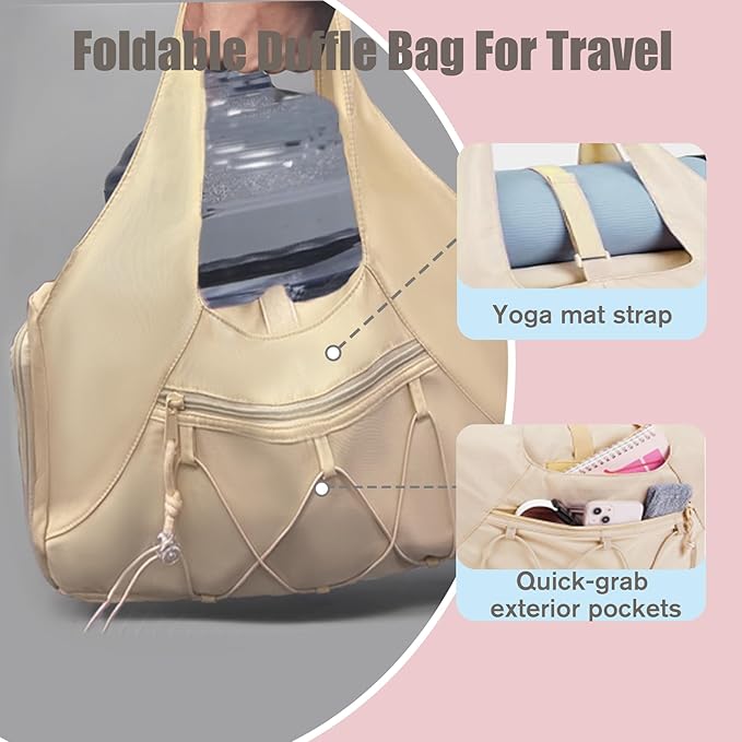 Gym Bag for Women & Men Duffle Bag with Shoes Compartment and Wet Compartment - Ideal for Travel, Gym, Sports, Duffel, Weekender, Dance