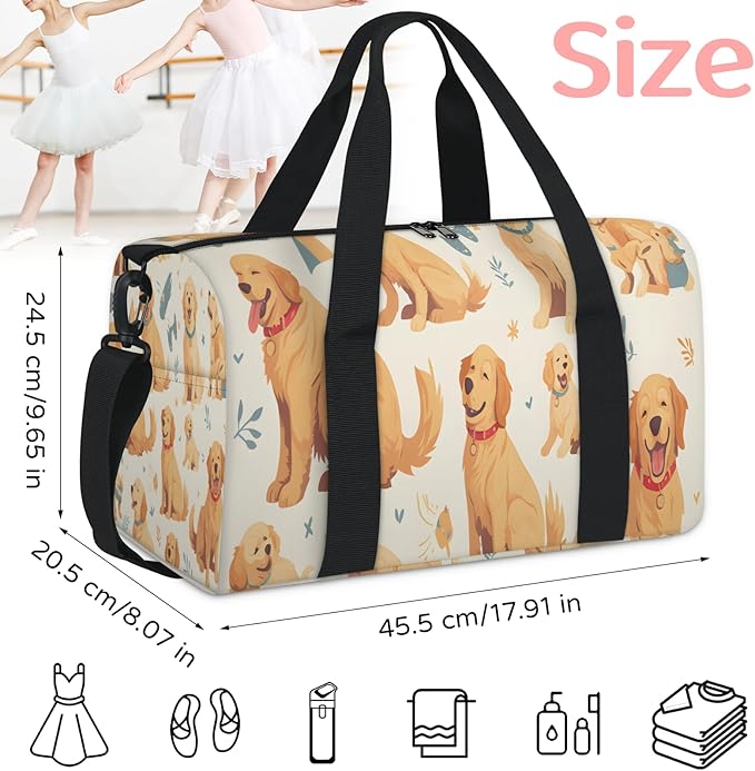 Golden Retriever Travel Duffle Bag for Men Women, Lightweight Sport Gym Bag Tote Overnight Weekender Carry on Tote