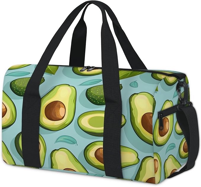 Avocados Travel Duffle Bag for Women Men, Overnight Weekender Bag, Carry on Tote for Sport Gym