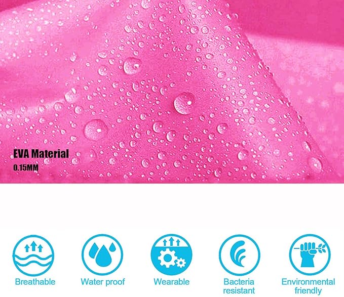 Rain Ponchos for Kids, 2 Pack Reusable Raincoats Jackets with Hoods and Sleeves Lightweight for Girls Boys