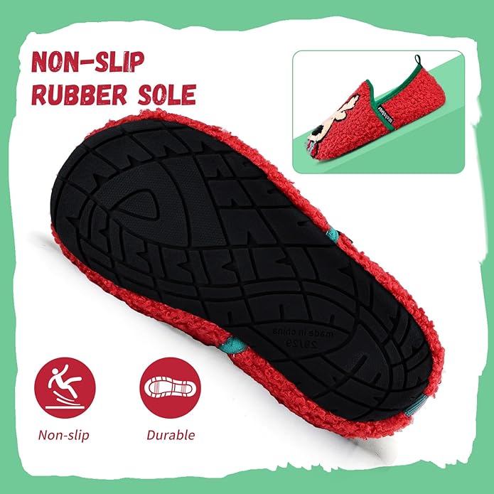 WateLves Kids Toddler Slippers Boys Girls House Shoes Slip on Sock Slippers Lightweight Winter Indoor Outdoor Walking Shoes