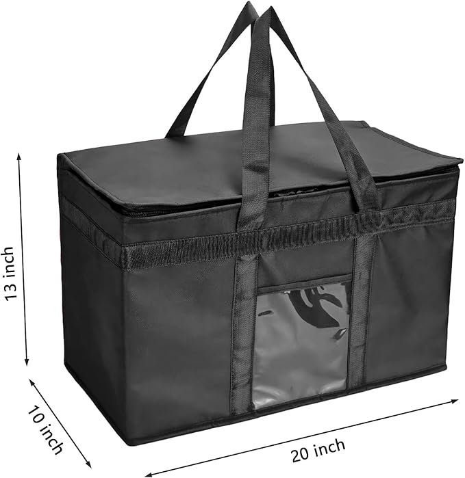 Yalin XXXL Large Insulated Cooler Bag, Styrofoam Cooler of Keep Food Hot or Cold, Reusable Double Zipper Food Delivery Bag for Grocery Shopping, 23" W x 15" H x 14" D