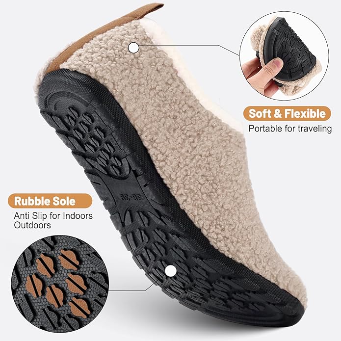 Ultrafun House Slippers for Women Men Slip on Barefoot Slippers Socks Soft Lightweight Rubble Sole House Shoes Indoor/Outdoor