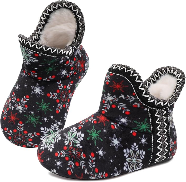 LeIsfIt Toddler Slippers Boys Girls Cozy Warm House Shoes Kids Non-slip Winter Slipper Booties Slip on Plush Lining Sock Slippers