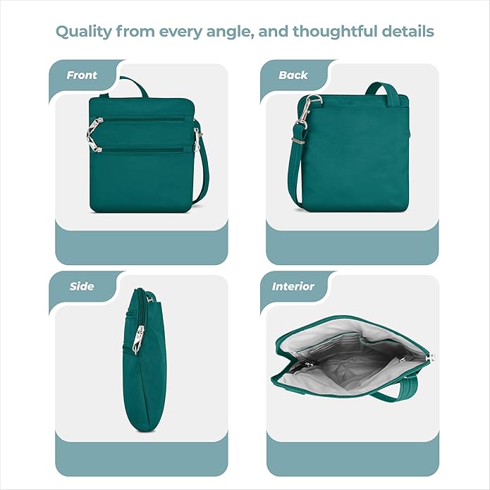 Travelon Anti-theft Classic Slim Double Zip Crossbody