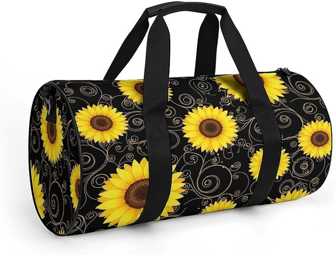 Basketball Football Weekender Bag Floral Sunflower (31) Carry on Beach Yoga Overnight Luggage Bag Sports Gym Bags for Men Women