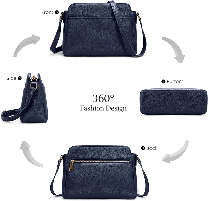 befen Anti-theft Crossbody Bag for Women Genuine Leather, Small Cross Body Shoulder Handbags with RFID Card Slots