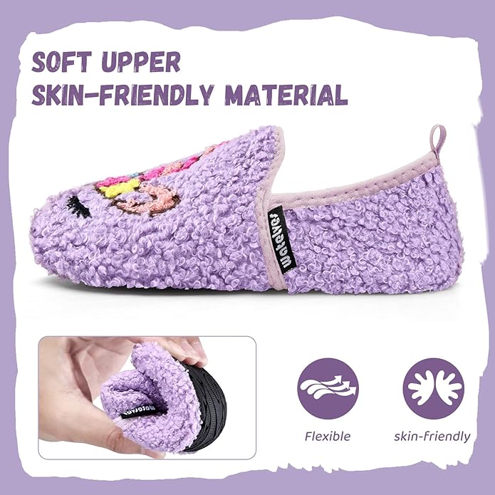 WateLves Kids Toddler Slippers Boys Girls House Shoes Slip on Sock Slippers Lightweight Winter Indoor Outdoor Walking Shoes