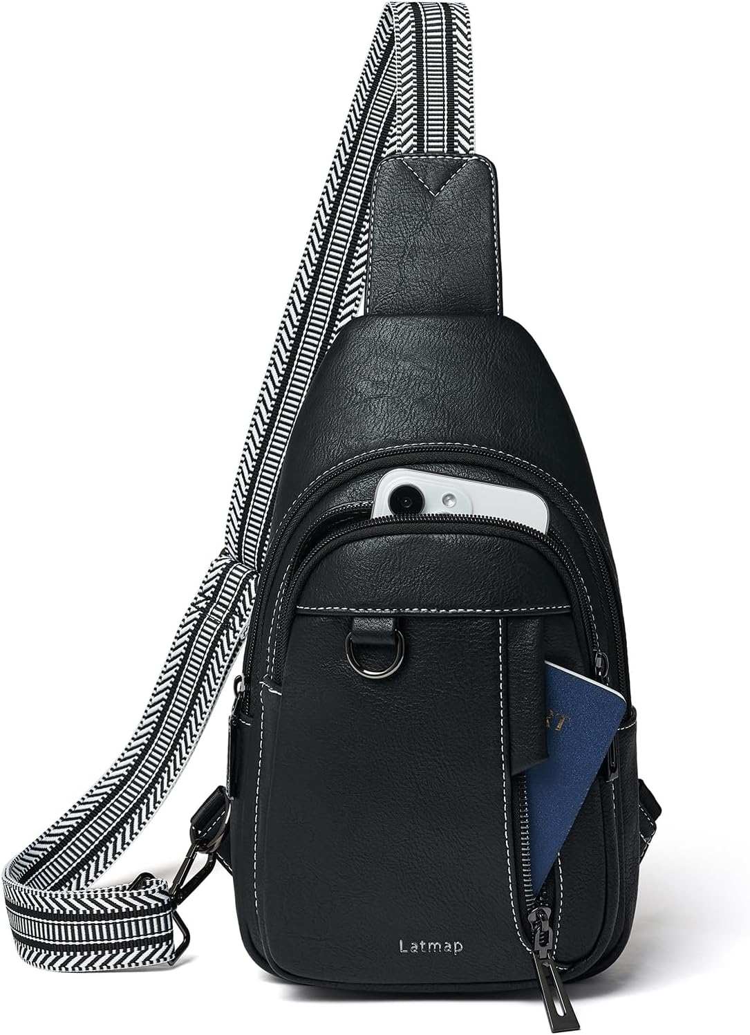 7L Sling Bag for Women Men Leather Small Sling Backpack Daypack Anti Theft Fanny Pack Crossbody Purse Travel