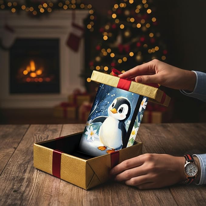 Passport Holder Wallet Cover Case,RFID Blocking Passport Cover,Large Capacity Travel Wallet with Multi Card Slots (Cute Penguin Illustration)