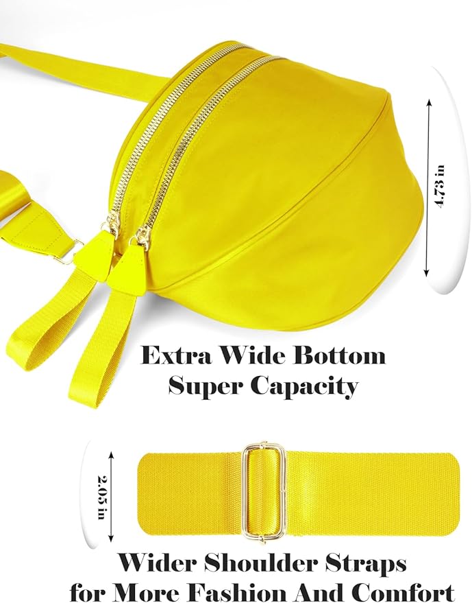 Pure Colour Crossbody Bag Bum Bag for Women,Spacious Purse Fanny Packs Belt Bag,Oversized Bum Bag (Colour Bum Bag-Yellow)