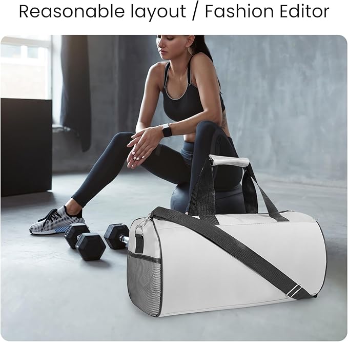 C&F BOGMOST Small Gym Bag for Women & Men,Small Lightweight Duffel Bag Carry On Bags Mini Duffel Travel Bag Waterproof Sports Bags for Workout/Sport/Travel, Grey,Medium