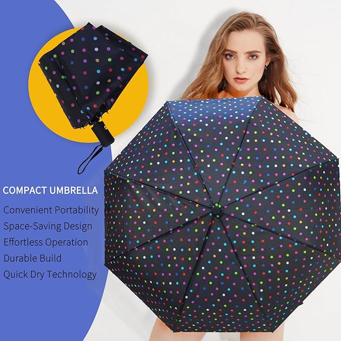 MRTLLOA 42/49 Inch Compact Travel Essentials Umbrella for Rain, Lightweight, Portable, Automatic, Strong, Waterproof Folding Umbrellas for Women, Men and Teenagers