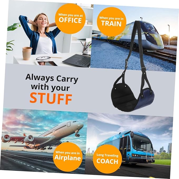 Airplane Foot Hammock Compact Travel Footrest Foot Rest Buckle for Comfortable Flight