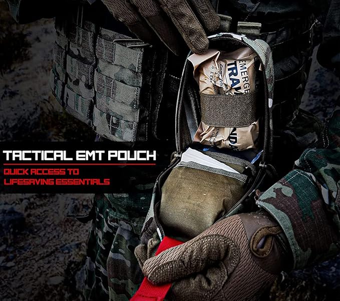 Med Kit Trauma Kit Bleeding Contral Pack, Emergency Survival First Aid Kits EMT IFAK Medical Kit for Severe Bleeding Control Military Camping and Hiking