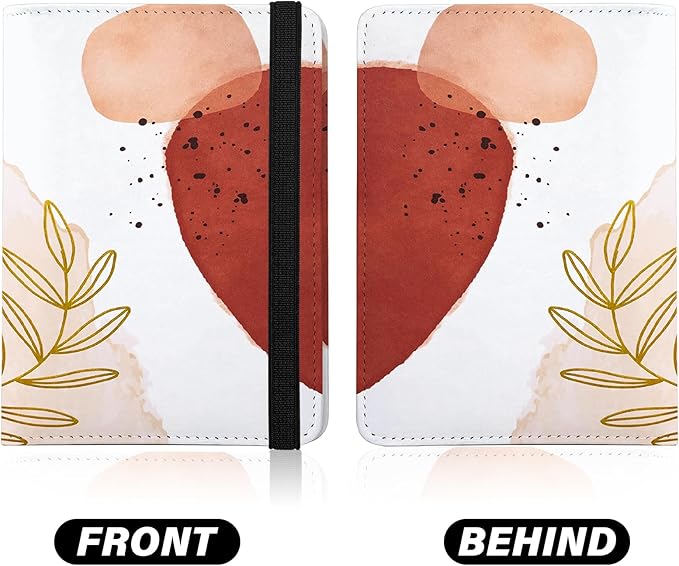 Cute Passport Holder and Holder Combo Passport Cover with RFID Blocking Women Men Compatible Wallet Credit Card Protector(Aesthetic Orange Morandi)