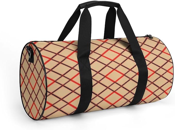 Large Capacity Carry On Weekender Overnight Bag Black Red Beige And White Plaid Tartan Beach Swim Bags Men Women Duffle Bag for Travel, Sports