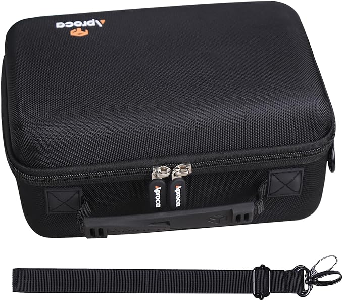 Aproca Case Compatible with Canon EOS Rebel T7, T7i, T8i, R100, R50, R5, R6 Mark II, R7, R8 Camera, Portable Storage Bag with 4 DIY Dividers and Shoulder Strap -Black