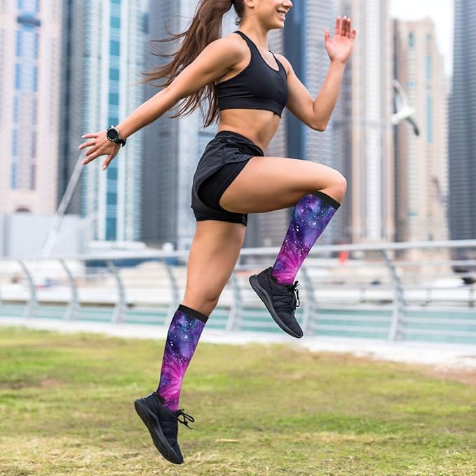 Compression Socks Knee High Circulation Support Socks For Women Men Athletic Running Work Hiking Cycling Travel