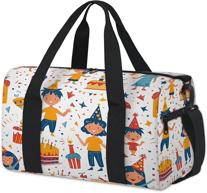 Happy Birthday Travel Duffle Bag for Women Men, Overnight Weekender Bag, Carry on Tote for Sport Gym