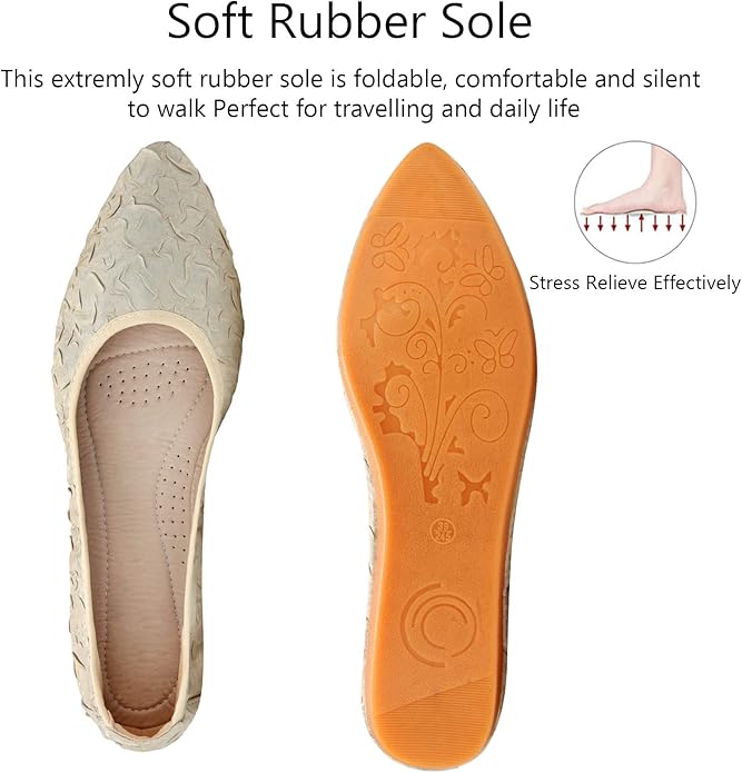 KUNWFNIX Women Ballet Flats Rhinestone Wedding Ballerina Shoes Foldable Sparkly Comfort Slip on Flat Shoes