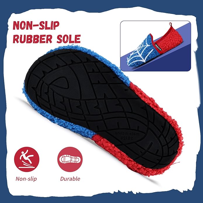WateLves Kids Toddler Slippers Boys Girls House Shoes Slip on Sock Slippers Lightweight Winter Indoor Outdoor Walking Shoes