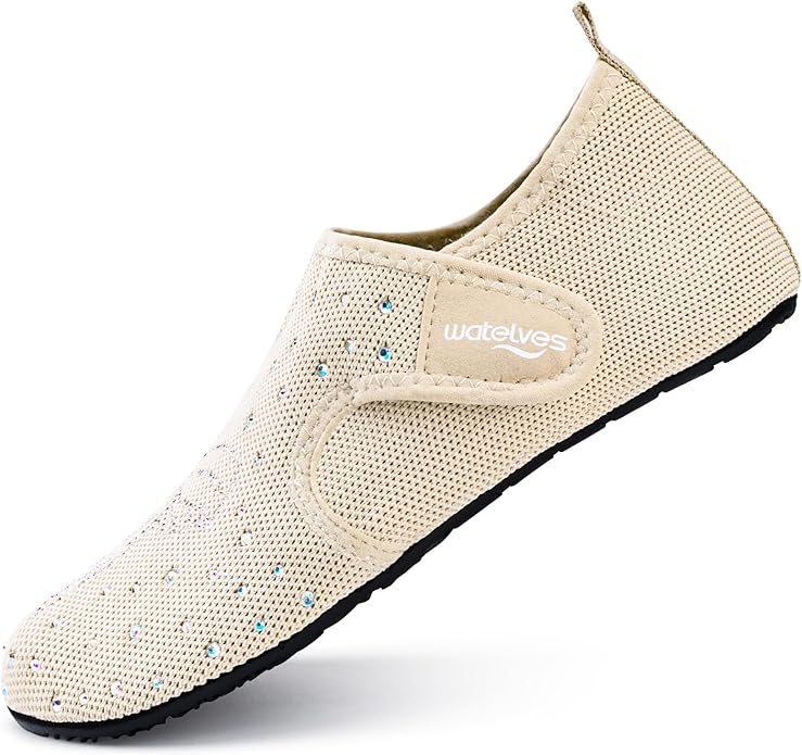 WateLves Water Shoes for Women Men Swim Beach Aqua Socks House Slippers Quick Dry Barefoot Travel Shoes with Adjustable Magic Tape for Pool Diving Boating Yoga