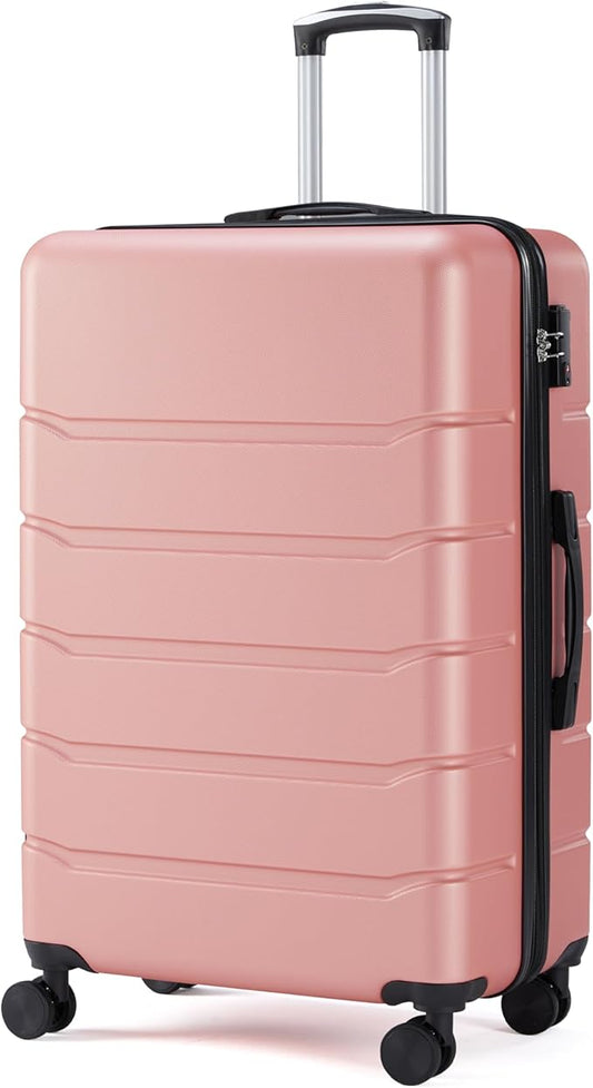 Simple Deluxe 20 Inch Hardside Carry On Luggage, Suitcase with Double Spinner Wheels & TSA Lock, Hard Shell Suitcase, Expandable Rolling Lightweight Luggage, Pink