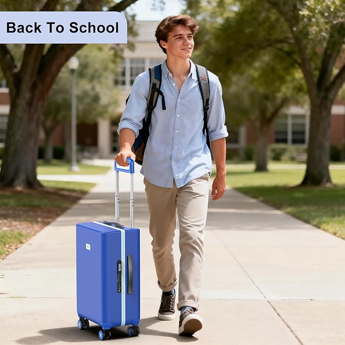 20 Inch Carry-on Luggage Zipperless for Women, Hardside Rolling Suitcase with Spinner Wheels & TSA Lock,PC Lightweight Carry on Luggage Airline Approved 22x14x9 Hard Case