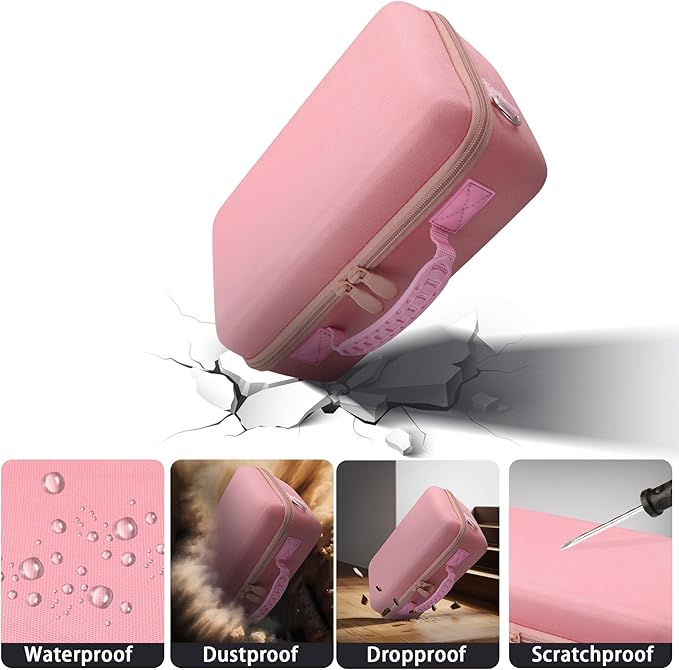 Camera Case Compatible with Canon EOS Rebel T7 / T100 / R50 / R100 / R5 / R6 Mark II / 90D DSLR Camera with 18-55mm Lens,Sony,Nikon DSLR Camera Protective Case with Shoulder Strap (Pink Case)