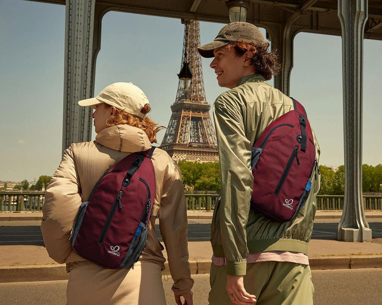 WATERFLY Crossbody Sling Backpack Sling Bag Travel Hiking Chest Bag Daypack