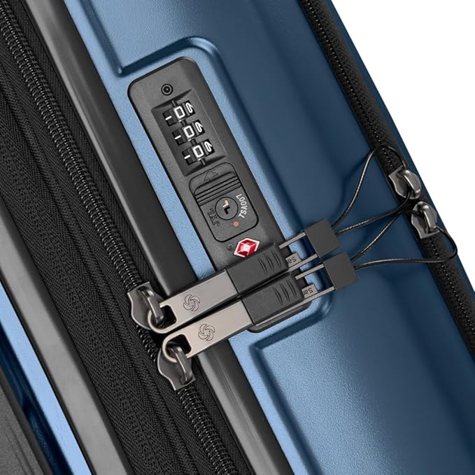 Samsonite Octiv Lightweight Hardshell 21-Inch Pro Carry-On Luggage - Durable & Impact Resistant, 360° Aero Trac Spinner Wheels, Adjustable Handle, Expandable Suitcase, TSA Approved Lock - Blue