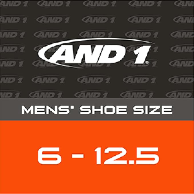 AND1 Mens No Show Socks - 12 Pack Performance Stretch Athletic Compression Socks for Men - Sports Low Cut Socks (6-12.5)