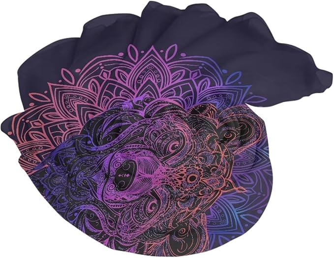 Beach Towel – Oversized (66"x 44") Absorbent Lightweight Thin Towels for Adults - Quick Dry, Easy to Carry Sand Free Travel Towel for Swimming Vacation, S, Mandala Bear Pattern Print